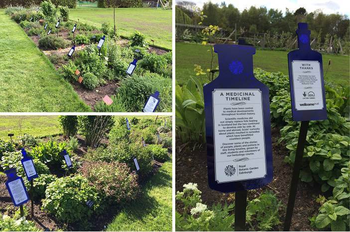 acrylic medicine bottle interpretation boards for RBGE