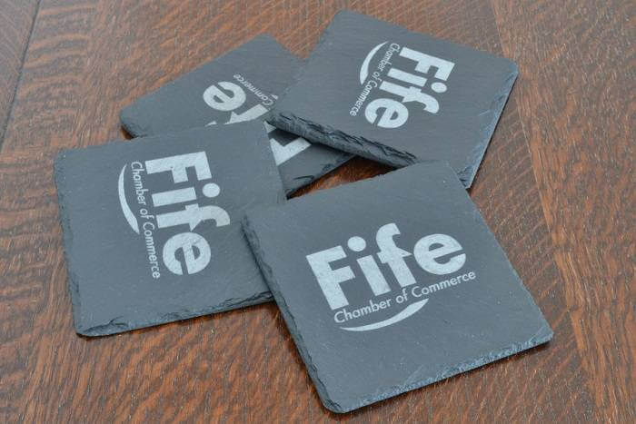 Branding slate coasters