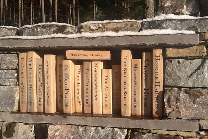 outdoor wooden library