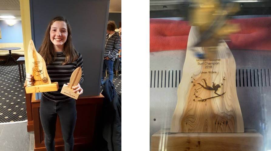surfing trophy presented