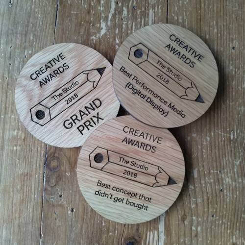 three oak award coasters