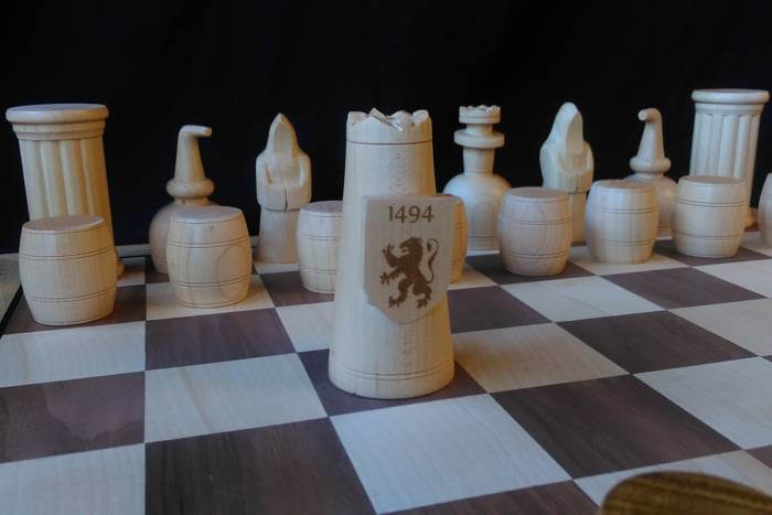 shields for Lindores Abbey chessmen